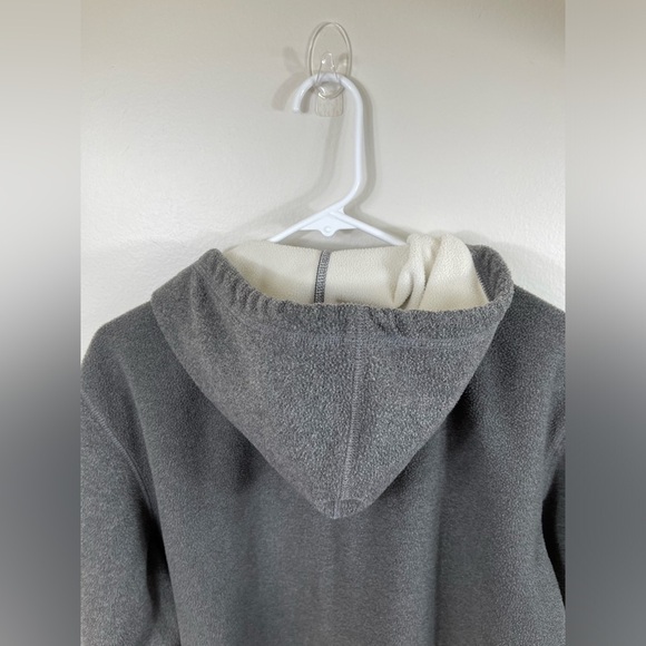Gray Hooded Jacket Fleece Button Closure Women by Lauren Ralph Lauren Size L - Picture 13 of 15